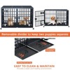 Dog Crates for Large and Medium Dogs, Upgraded 4 Lockable Wheels, Metal Open Top , Removable Wheels Tray Floor Grid Dividers Feeding Bowl - 3 of 4