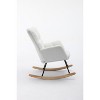 COWLOWN Teddy Fabric Rocking Glider Nursery Chair, 250LBS Capacity for Living Room/Bedroom Indoor - 3 of 4