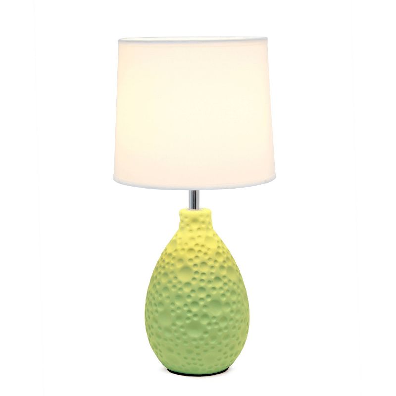 Textured Stucco Ceramic Oval Table Lamp - Simple Designs, 2 of 7