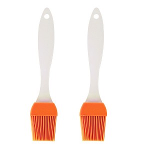 Unique Bargains Flexible Heat Resistant Non-stick Cooking Baking Tool Silicone Brush Orange 2 Pcs - 1 of 3