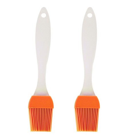 Unique Bargains Flexible Heat Resistant Non-stick Cooking Baking Tool Silicone Brush Orange 2 Pcs - image 1 of 3