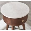 Bangalore Round End Table White/Brown - Steve Silver Co.: Marble Top, No Assembly, CSA Certified - 3 of 4