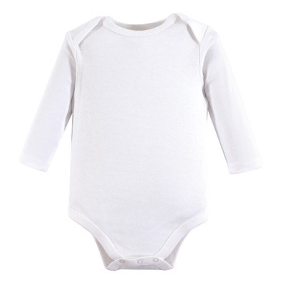 Luvable Friends Long-sleeve Cotton Bodysuits 1pk, White, 9-12 Months ...