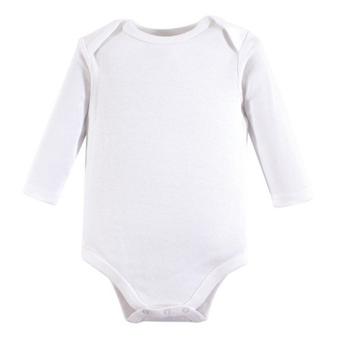 Luvable Friends Long-sleeve Cotton Bodysuits 1pk, White : Target