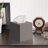 Dwellza Home Square Plastic Decorative Facial Tissue Box Cover Fits Any Vanity Countertop, Bedroom Dresser, Office, Or Bathroom Decor - 2 of 4