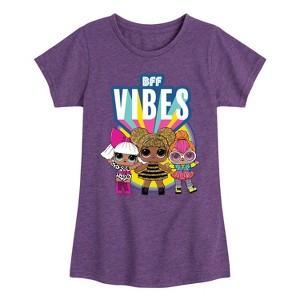 Girls' - LOL Surprise! - Bff Vibes with Queen Bee, Deva, & Neon QT Fitted Short Sleeve Graphic T-Shirt - 1 of 4