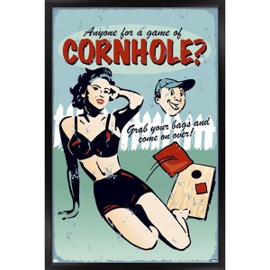 Trends International Anyone for Cornhole Framed Wall Poster Prints - 1 of 4
