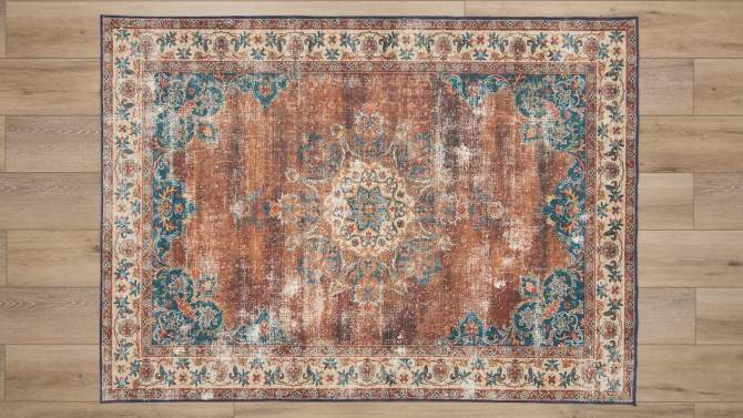 Washable Foster Rug Rust/Ivory - Linon, 2 of 8, play video
