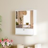 Tangkula Wall-Mounted Bathroom Cabinet with Mirror Double Door Home Storage w/ 3-Level Adjustable Shelf - 3 of 4