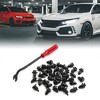 Unique Bargains 40pcs Plastic Rivets Push-type Bumper Clips Kits Fastener Remover for Honda - 2 of 4