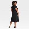 Women's Short Sleeve Ruched Front Midi Shift Dress - Ava & Viv™ - 2 of 3