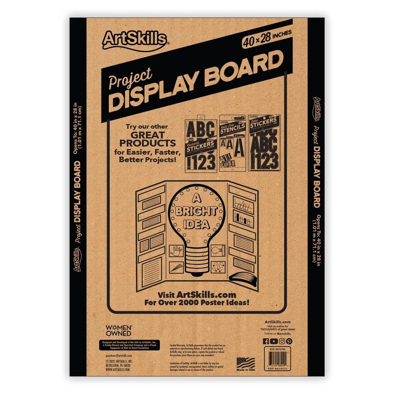 ArtSkills 28&#34; x 40&#34; Tri-Fold Corrugate Project Display Board - White, 2 of 4