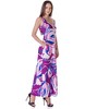 24seven Comfort Apparel Womens Casual Purple Floral Scoop Neck Sleeveless Maxi Dress With Pockets - 2 of 4