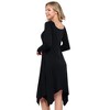 WhizMax Women's Long-Sleeve Solid Color Dress with Irregular Hem - 4 of 4