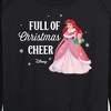 Women's - Disney - Full Of Christmas Cheer Ariel Lightweight French Terry Wide Neck Long Sleeve Shirt - 2 of 4