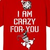 Batman I Am Crazy For You Crew Neck Short Sleeve Red Women's T-shirt - 4 of 4