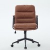 Ergonomic Mid Back Office Chair, PU Leather with Padded Armrests, Wheels & 40° Reclining Back - 4 of 4