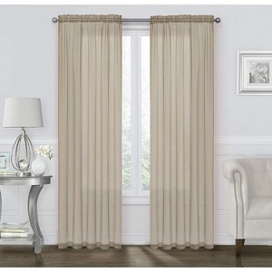 Kate Aurora Basic 2 Pack Sheer Voile Home Window Curtains - 1 of 3