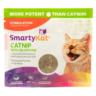 SmartyKat Silvervine & Catnip Blend Resealable Pouch Cat Treats -  0.5oz