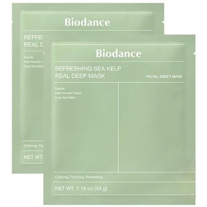 Biodance Refreshing Sea Kelp Real Deep Mask (2 Sheets x 1.19 oz.) Face Sheet Masks with Dasima & Deep Sea Water - 1 of 4