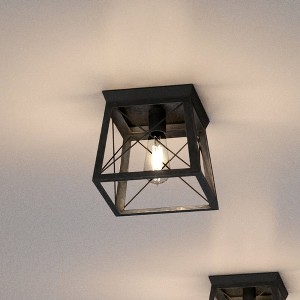 Urban Ambiance Luxury Industrial Ceiling Light 7.625''H x 9.5''W,  Midnight Black Finish,  Berkeley Collection, UHP3923 - 1 of 4