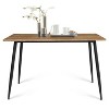 47" Rectangular Dining Table with Walnut Wood Finish and Black Metal Legs, Modern Kitchen or Dining Room Table-Maison Boucle - 2 of 4