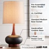 360 Lighting Andi Modern Mid Century Table Lamp 24 1/2" High Hammered Brown Ceramic Red Oak Wood Off White Shade for Bedroom Living Room Bedside Desk - 3 of 4