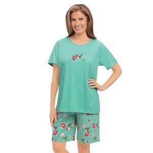 Collections Etc Hummingbird Pj Short Set - 1 of 4