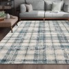 All-Polyester Pearl Velvet Cotton TPR Washable Foldable Back Printed Carpet - Irregular Checkered Design, Easy to Clean - 4 of 4