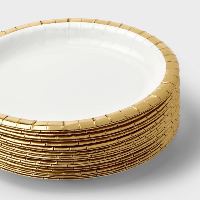 20ct Dinner Plates Gold White Solid - Spritz&#8482;, 3 of 4