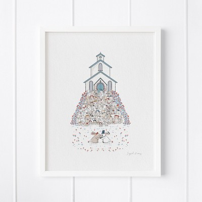 Bunnies Wedding Framed Museum Quality 8" x 10" Art Print by Ramus & Co