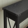 Homhougo Console Table with 2 Drawers, Farmhouse Sofa Table with Storage Shelf, Accent Wood Entryway Table Black - 4 of 4