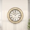 Olivia & May 24"x24" Wooden Distressed Wall Clock Cream : Vintage Style, Indoor MDF Analog Display - 4 of 4