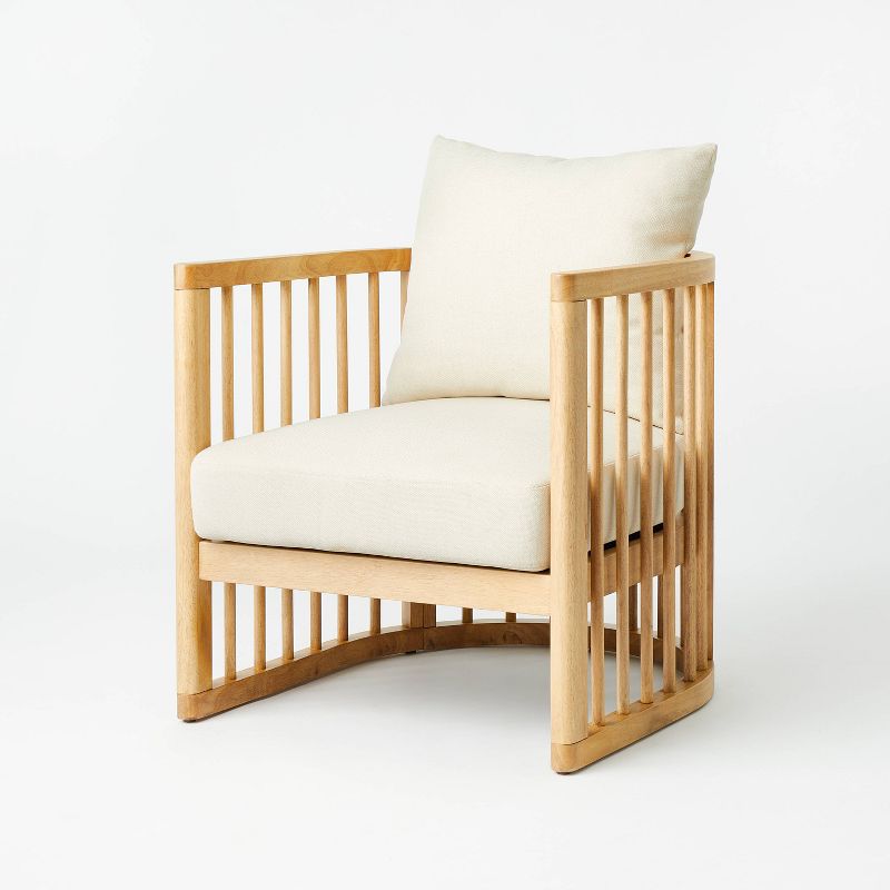 Richfield Barrel Spindle Back Accent Chair Cream/Natural - Threshold&#8482; designed with Studio McGee, 1 of 12