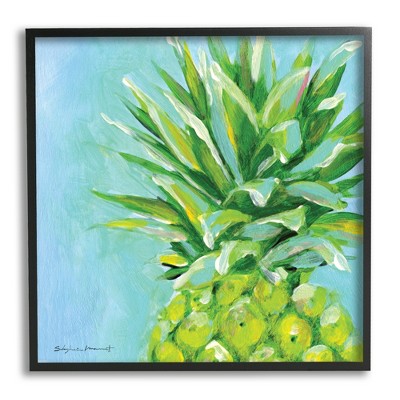 Stupell Industries Tropical Blue Pineapple Fruit Framed Giclee