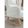PAGED Modern Rocking Chair, Nursery Accent Chair with High Backrest, Teddy Fabric Reading Chair for Bedroom, Living Room Furniture - 4 of 4