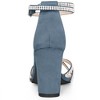 Allegra K Women's Rhinestones Crisscross Strap Strappy Chunky Heel Sandals - 3 of 4