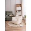 Soft Tufted Foam Bean Bag Chair With Teddy Fabric, Ergonomic Backrest,Length39.37"×Width37"×Height27.56"(3.28*3.08*2.30ft) - 3 of 4