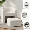 Lirago 25"W * 23.2"D * 24.8"H Modern White Velvet Accent Chair with Storage Ottoman-Cream White Sofa Chair - 3 of 4