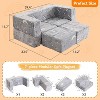 Vipbear Child Sectional Sofa, 10pcs Modular Play Couch for Playing, Creativing, Sleeping, Convertible Toddler Play Foam Couch, Glow in The Dark, Gray - 2 of 4