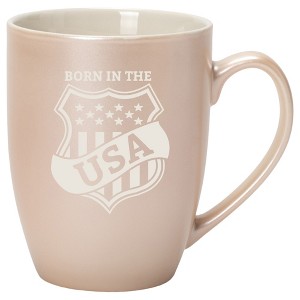 100 North United States of America 10 Ounce White and Precious Pearl Metallic Finish, Comfortably Fits Your Hands, New Bone China Coffee Tea Cup Mug, - 1 of 1