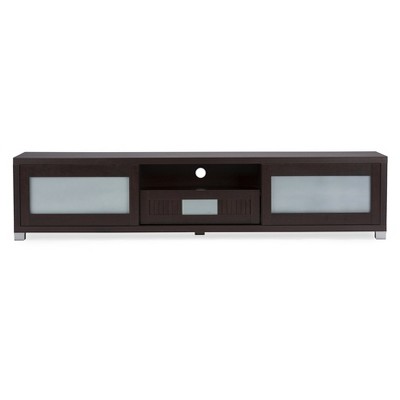 Espresso 73'' Modern Media Console with Cabinet Storage