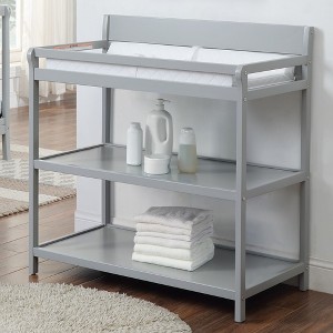 Whisen Baby Changing Table, Suite Baby’s Crib-Matched Design, 2 Storage Shelves & Non-Toxic Finish - Gray - 1 of 4