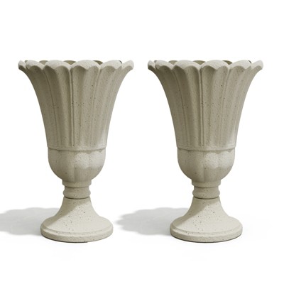 DSVIMOY Planter, 2PCS Indoor Outdoor Garden Planter, Flower Pot for Flowers, Herbs, Plants, Beige, 15.76"*15.76"*23.64"