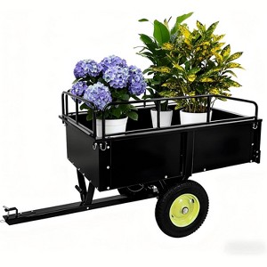 750LBS Heavy Duty ATV Trailer Tow Behind Steel Dump Cart, 15 Cu. Ft Garden Utility Trailer with Removable Sides & Rear Hitch - 1 of 4
