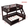 Bellemave Twin XL over Queen Bunk Bed with Ladder and Guardrails, Pegboard and bookshelf, Espresso - 2 of 4