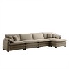 150.38" Corduroy L-Shaped Modular Sectional Sofa with Double-Layer Cushions & Ottomans - 4 of 4