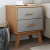 vidaXL Bedside Cabinet Storage End Table Bedroom Furniture Solid Wood Pine - Brown - 2 of 4