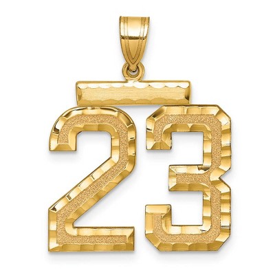 Black Bow Jewelry 14k Yellow Gold, Varsity Collection, Large D/C Pendant Number 23
