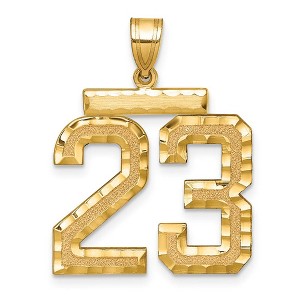 Black Bow Jewelry 14k Yellow Gold, Varsity Collection, Large D/C Pendant Number 23 - 1 of 3
